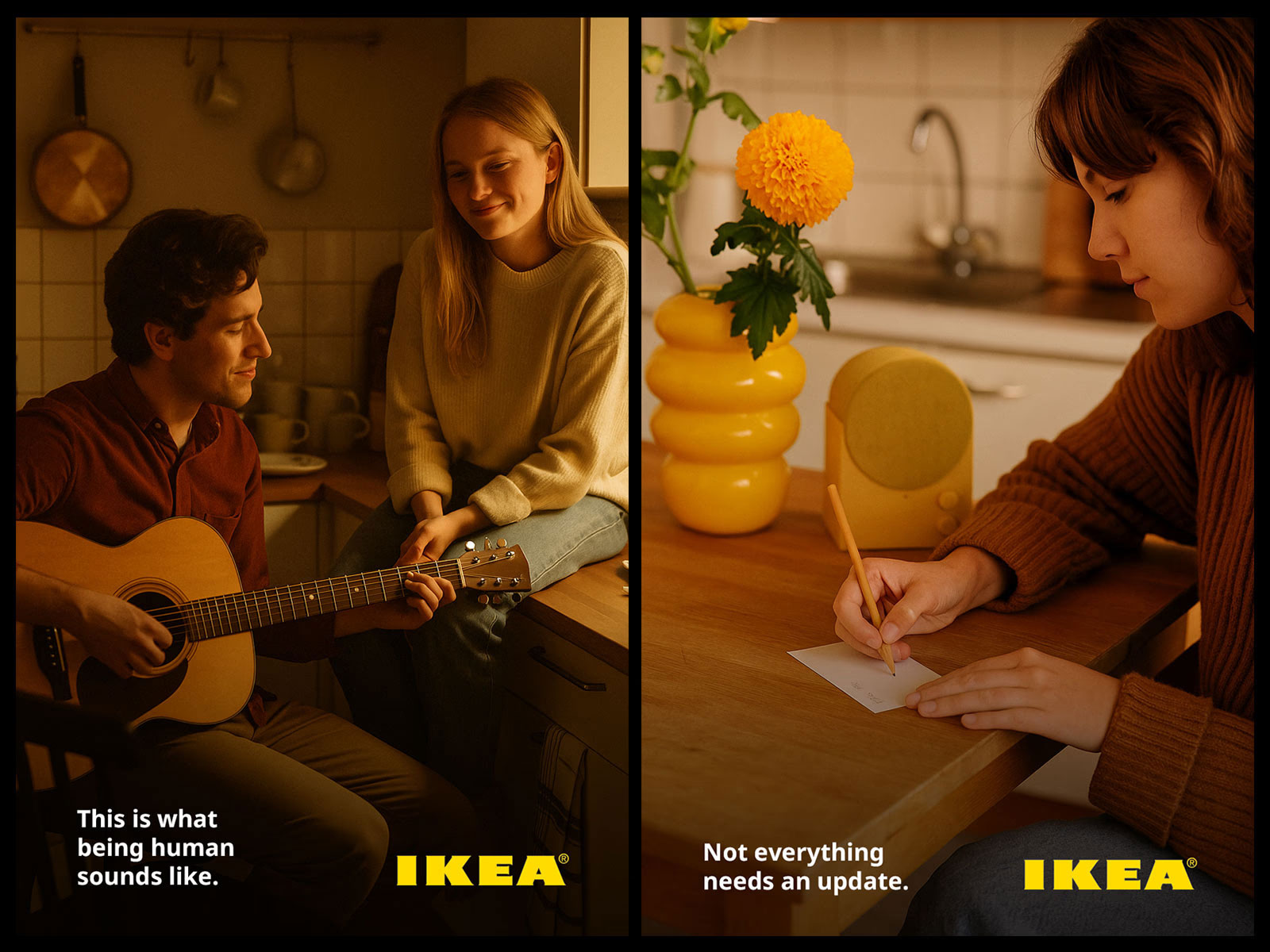 IKEA — „This is what offline feels like”: dach, lampki, wieczór poza ekranem